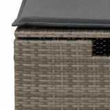 6 Piece Garden Sofa Set with Cushions Grey Poly Rattan - Low Angle
