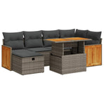 8 Piece Garden Sofa Set with Cushions Grey Poly Rattan