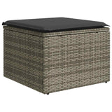 2 Piece Garden Sofa Set with Cushions Grey Poly Rattan Acacia - Top-Down View