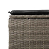 2 Piece Garden Sofa Set with Cushions Grey Poly Rattan Acacia - 45-Degree Angle