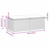 2 Piece Garden Sofa Set with Cushions Grey Poly Rattan Acacia - Rear View