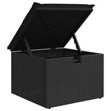 2 Piece Garden Sofa Set with Cushions Black Poly Rattan Acacia - 45-Degree Angle
