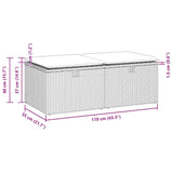 2 Piece Garden Sofa Set with Cushions Black Poly Rattan Acacia - Close-Up Angle