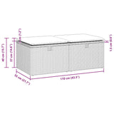 2 Piece Garden Sofa Set with Cushions Grey Poly Rattan Acacia - Close-Up Angle