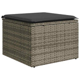 2 Piece Garden Sofa Set with Cushions Grey Poly Rattan Acacia - Top-Down View