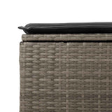 2 Piece Garden Sofa Set with Cushions Grey Poly Rattan Acacia - 45-Degree Angle