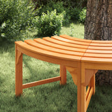 Tree Bench Natural 160 x 80 x 45cm Solid Eucalyptus Wood - Side View