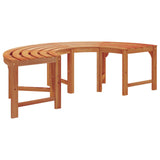 Tree Bench Natural 160 x 80 x 45cm Solid Eucalyptus Wood - Rear View