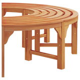 Tree Bench Natural 160 x 80 x 45cm Solid Eucalyptus Wood - 45-Degree Angle