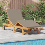 Sun Lounger Solid Acacia Wood Taupe