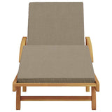 Sun Lounger Taupe 200 x 67 x 84 cm Solid Acacia Wood