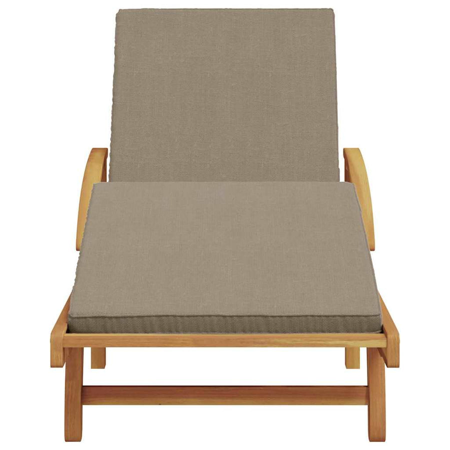 Sun Lounger Solid Acacia Wood Taupe