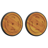 Space Wheels 2 pcs Brown 20.5 x 20.5 x 2 cm Solid Acacia Wood - Front View
