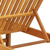 Sun Lounger Reclining Brown 199 x 63 x 85 cm Solid Acacia Wood - Low Angle