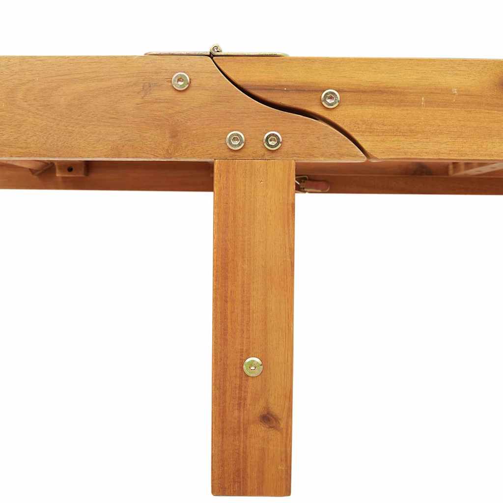 Sun Lounger Reclining Brown 199 x 63 x 85 cm Solid Acacia Wood