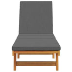 Sun Lounger Reclining Brown 199 x 63 x 85 cm Solid Acacia Wood