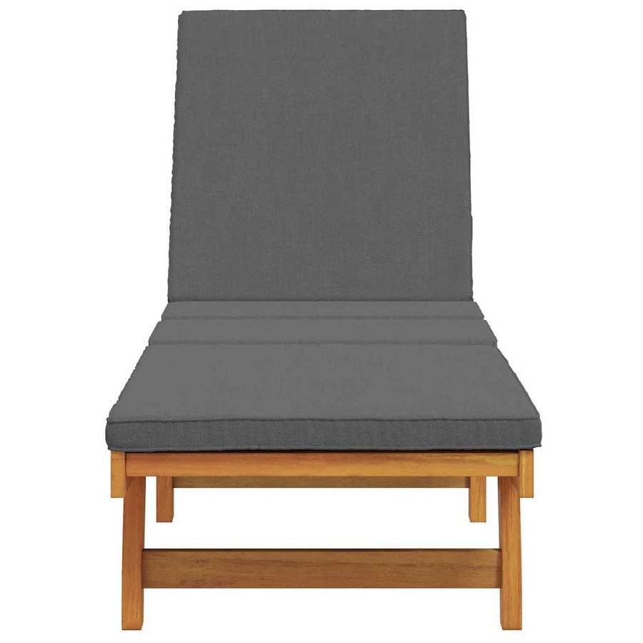 Sun Lounger Reclining Brown 199 x 63 x 85 cm Solid Acacia Wood