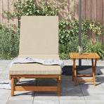 Sun Lounger Reclining Brown 199 x 63 x 85 cm Solid Acacia Wood