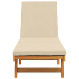 Sun Lounger Reclining Brown 199 x 63 x 85 cm Solid Acacia Wood - Top-Down View