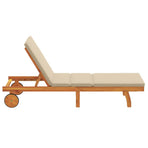Sun Lounger Reclining Brown 199 x 63 x 85 cm Solid Acacia Wood