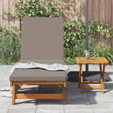 Sun Lounger Reclining Brown 199 x 63 x 85 cm Solid Acacia Wood - Side View