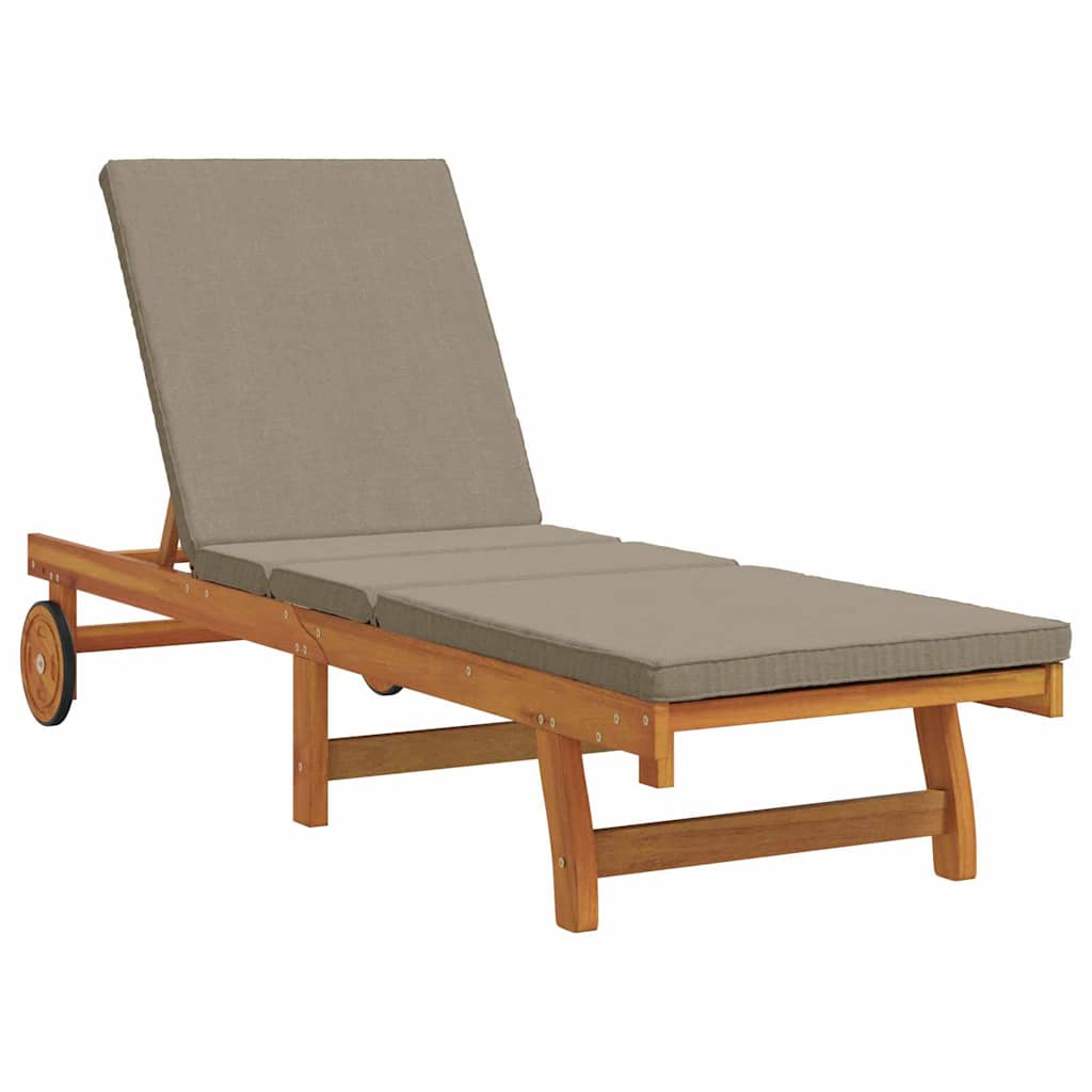 Sun Lounger Reclining Brown 199 x 63 x 85 cm Solid Acacia Wood