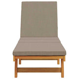 Sun Lounger Reclining Brown 199 x 63 x 85 cm Solid Acacia Wood - Top-Down View