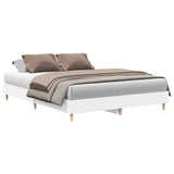 Bed Frame No Mattress White 150x200 cm Engineered Wood - Front View