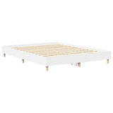 Bed Frame No Mattress White 150x200 cm Engineered Wood - Close-Up Angle