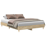 Bed Frame No Mattress Sonoma Oak 150x200 cm Engineered Wood - Front View