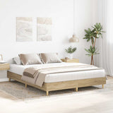 Bed Frame No Mattress Sonoma Oak 150x200 cm Engineered Wood - Side View