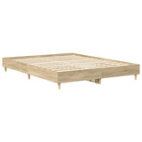 Bed Frame No Mattress Sonoma Oak 150x200 cm Engineered Wood - Top-Down View