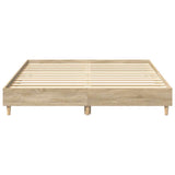 Bed Frame No Mattress Sonoma Oak 150x200 cm Engineered Wood - 45-Degree Angle