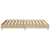 Bed Frame No Mattress Sonoma Oak 150x200 cm Engineered Wood - Rear View