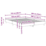 Bed Frame No Mattress Sonoma Oak 150x200 cm Engineered Wood - Extra Image