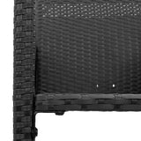 5 Piece Garden Bar Set without Cushions Black Poly Rattan Acacia - Rear View