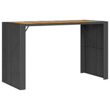 5 Piece Garden Bar Set without Cushions Black Poly Rattan Acacia - Top-Down View