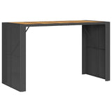 7 Piece Garden Bar Set without Cushions Black Poly Rattan Acacia - Top-Down View
