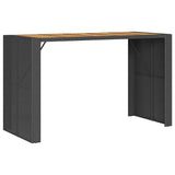 5 Piece Garden Bar Set with Cushions Black Poly Rattan Acacia - Top-Down View