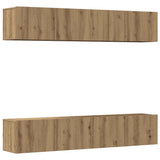 4 Piece Wall-mounted TV Cabinet Set Artisan Oak Engineered Wood