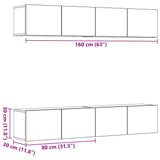 4 Piece Wall-mounted TV Cabinet Set Artisan Oak Engineered Wood