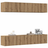 4 Piece Wall-mounted TV Cabinet Set Artisan Oak Engineered Wood