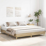 Bed Frame without Mattress Sonoma Oak 180x200cm Engineered Wood - Side View