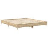 Bed Frame without Mattress Sonoma Oak 180x200cm Engineered Wood - Top-Down View