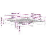 Bed Frame without Mattress Sonoma Oak 180x200cm Engineered Wood - Extra Image