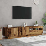 TV Cabinet with LED Lights Old Wood 180x35x40cm Engineered Wood, image 4