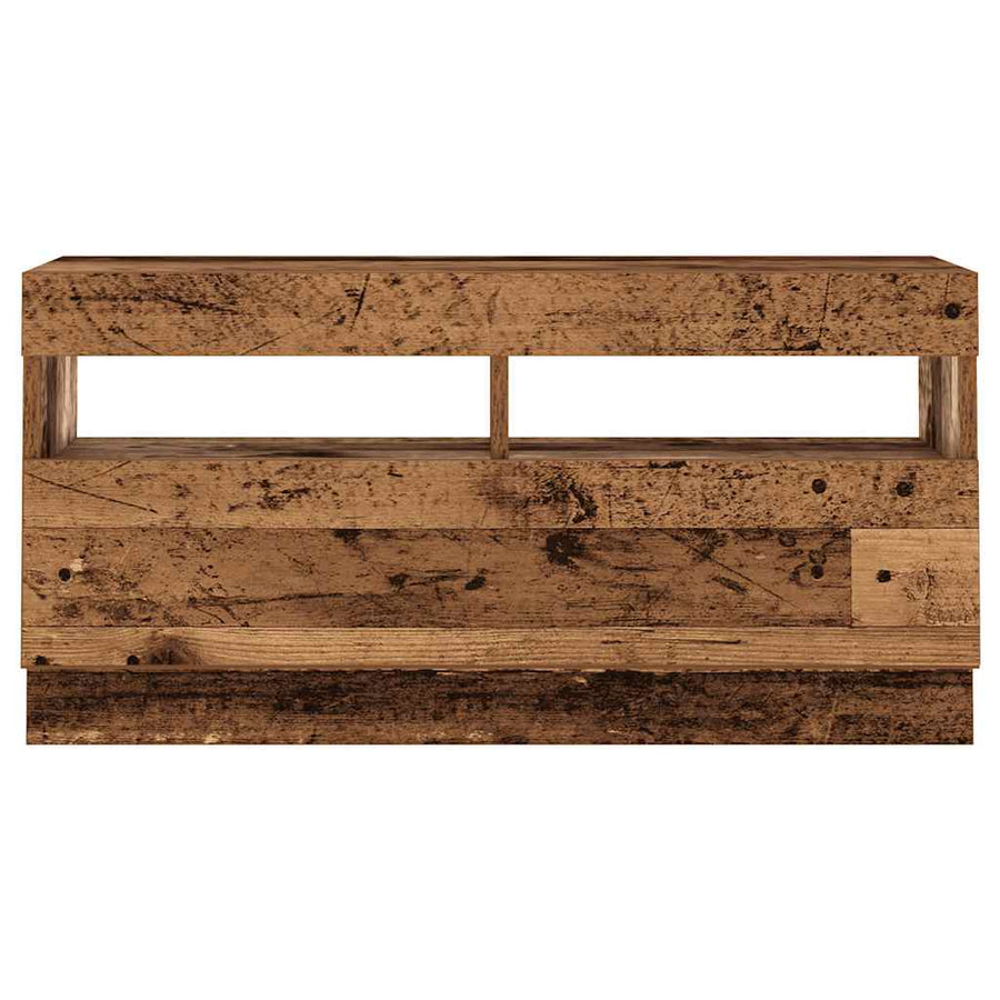 TV Cabinet with LED Lights Old Wood 180x35x40cm Engineered Wood, image 7