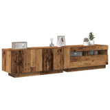 TV Cabinet with LED Lights Old Wood 180x35x40 cm Engineered Wood