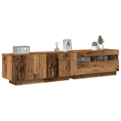 TV Cabinet with LED Lights Artisan Oak 180x35x40 cm