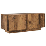 TV Cabinet with LED Lights Old Wood 200x35x40 cm Engineered Wood - Extra Image